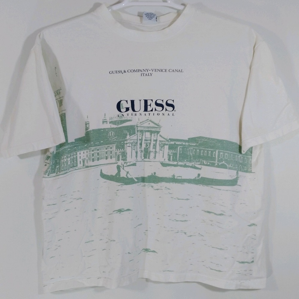 Guess International Vintage 90s Single Stitch Tee Shirt OSFM Venice Canal
